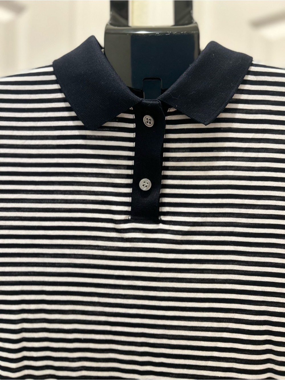 Theory Black & White Striped Polo Maxi Dress - Picture 3 of 7